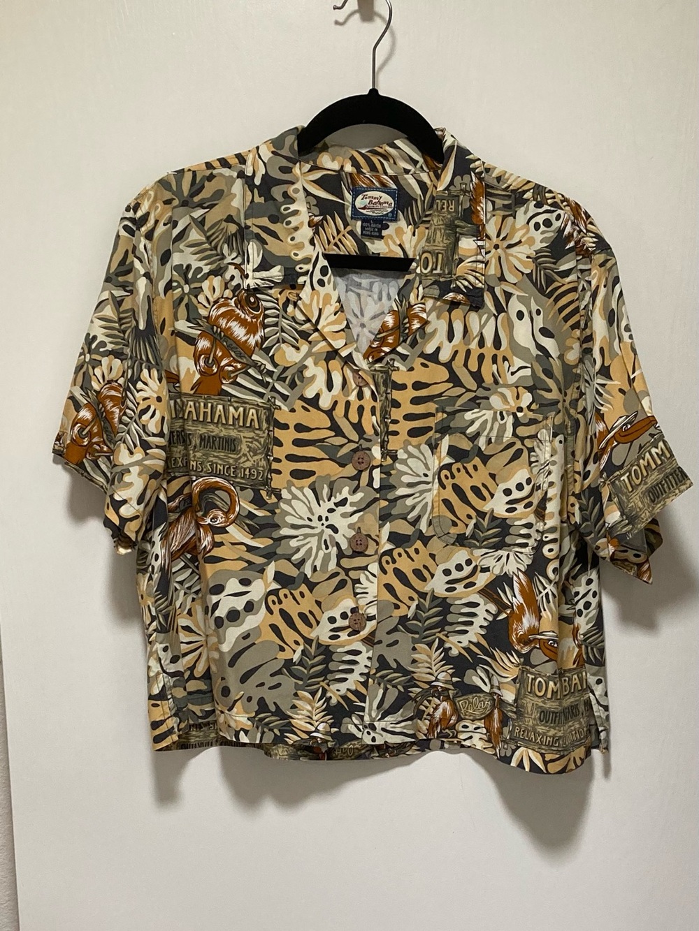 Tommy Bahama Safari Print Button-Down Shirt, RARE